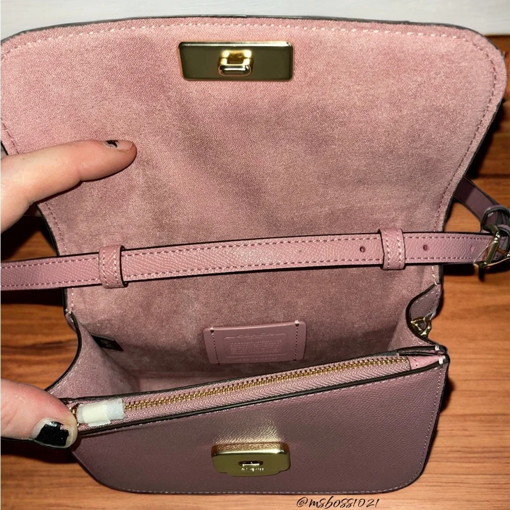 Coach Mini Brynn Leather Crossbody in True Pink BRAND NEW W/TAGS - Picture 10 of 11